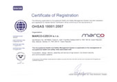 The Occupational Health and Safety Management System MARCO-CZECH s.r.o. - OHSAS18001:2007